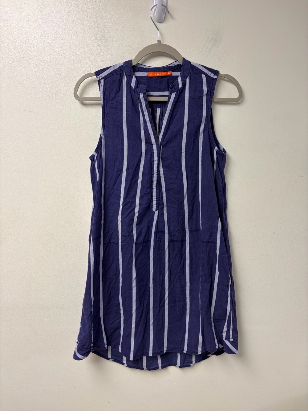 Oliphant Popover Sleeveless Striped Mini Dress Size Small